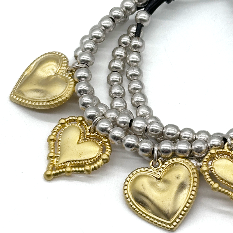 Pulsera de Corazones en piel - Image 2