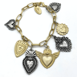 Pulsera Mix de Corazones Gold Matte