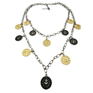 Collar de monedas con Sagrado Corazon